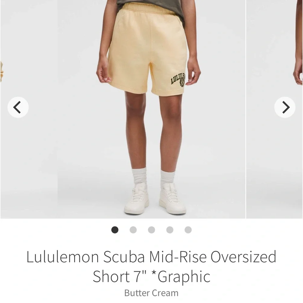 NEW with tags! Lululemon Scuba Mid-Rise Oversized Short 7"  Butter Cream XL - Picture 6 of 8